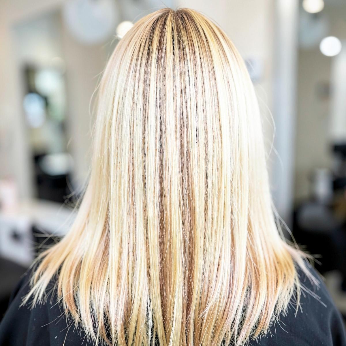 Melena con balayage rubio luminoso