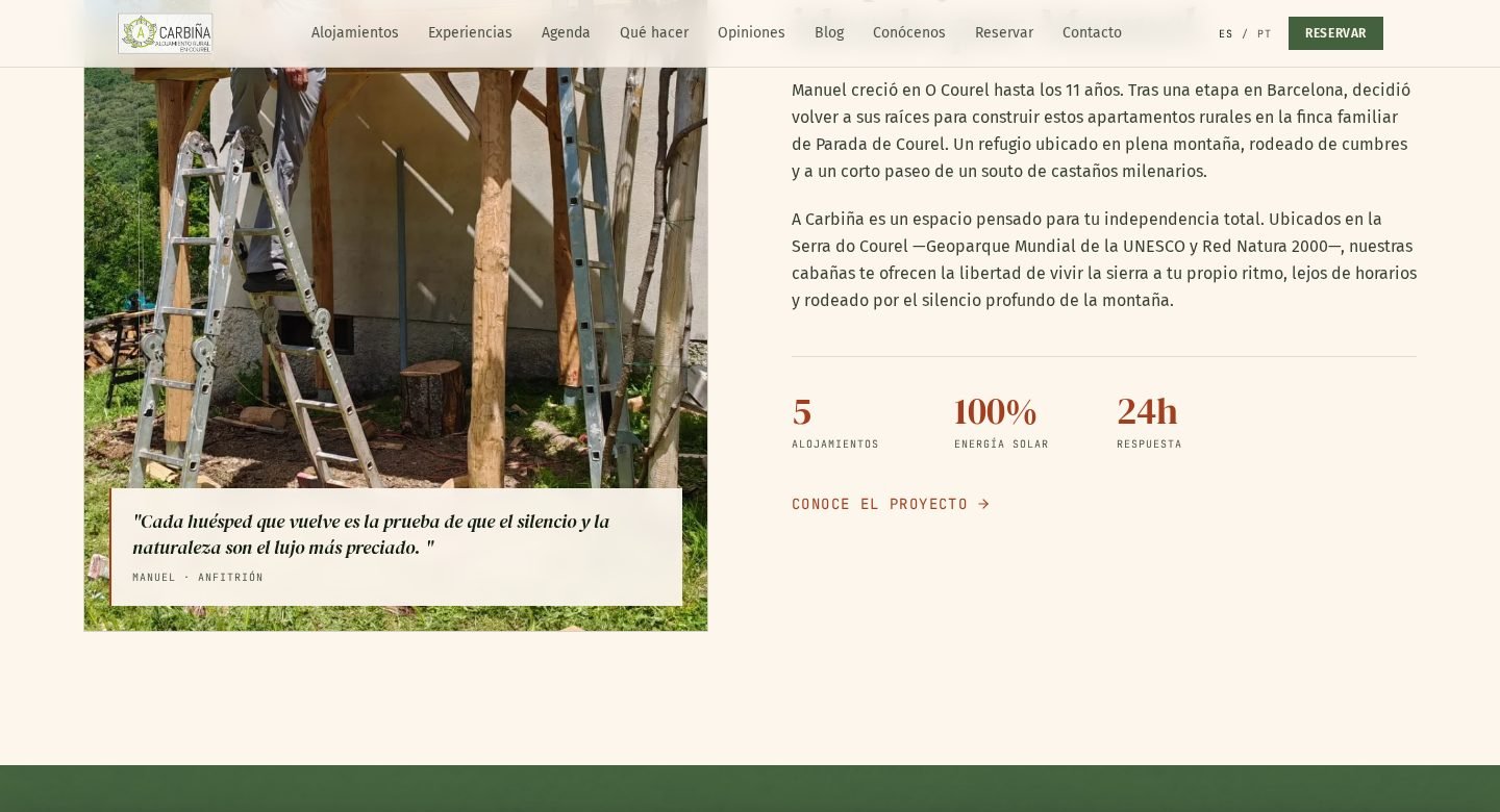 Sección del entorno natural del Courel en la web de A Carbiña