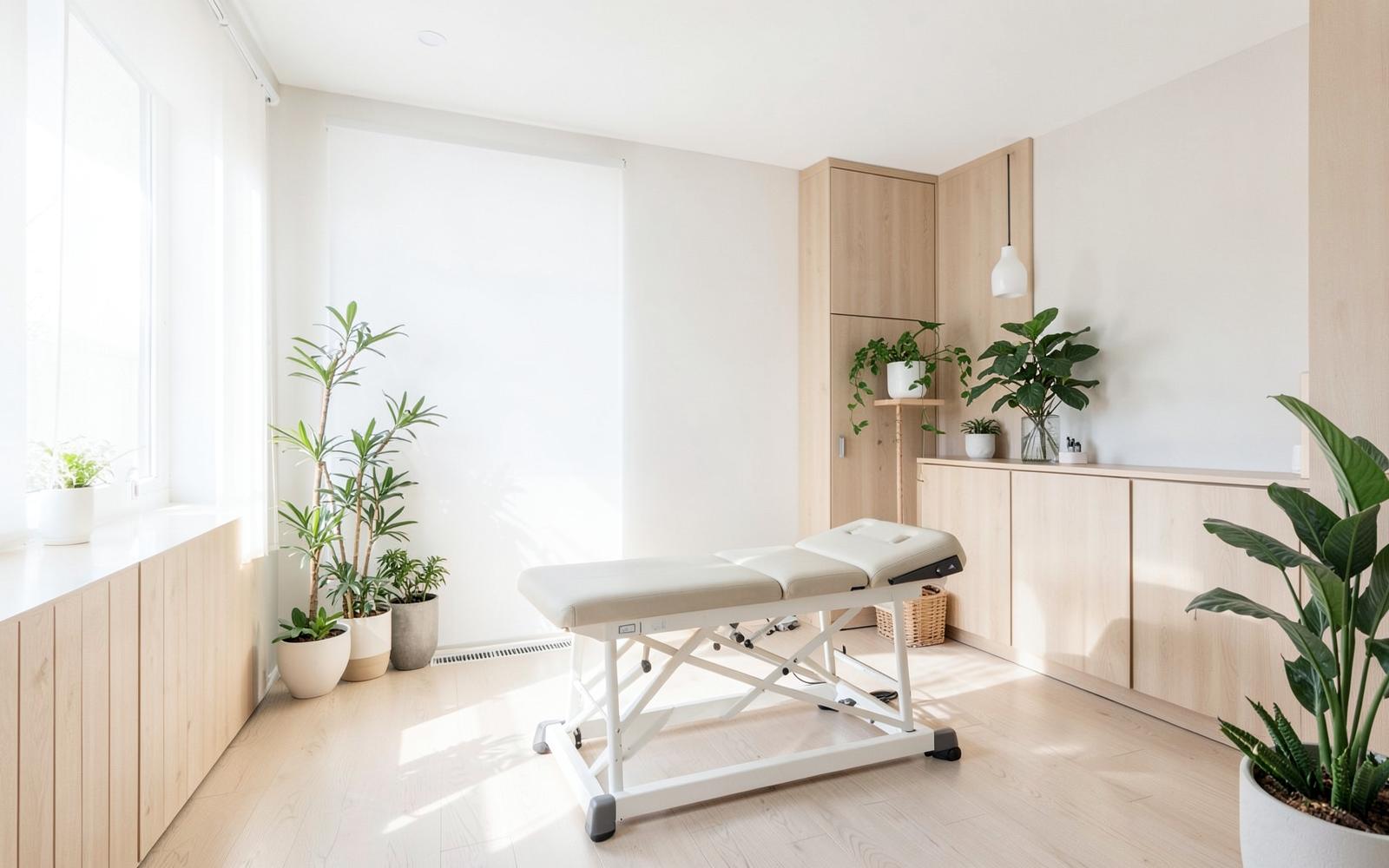 Sala de tratamiento luminosa de Fisioterapia Bones