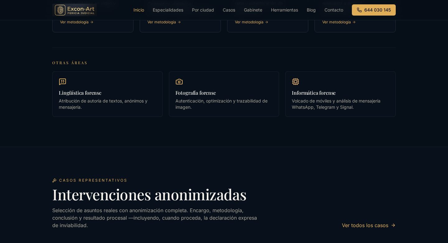 Página de contacto de la web de Excon-Art